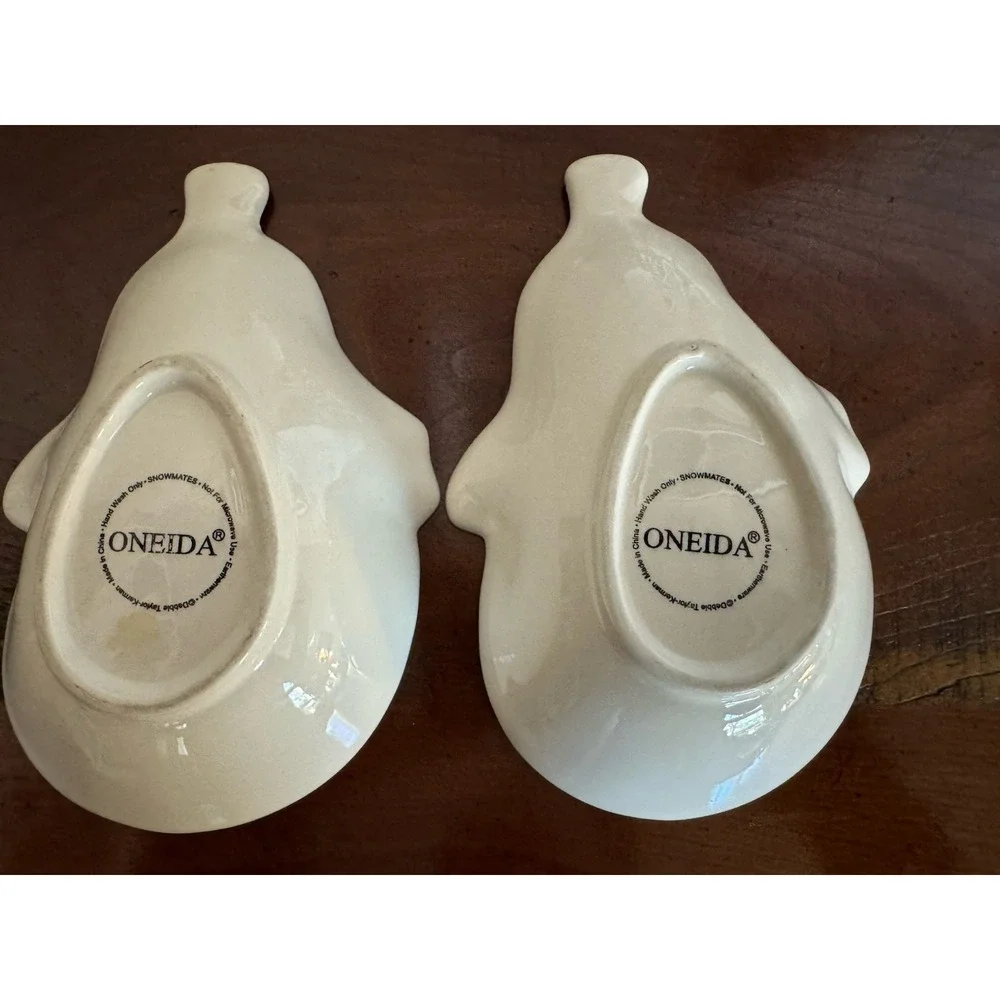 Oneida Snowmates‎ Snowman Candy Dishes (2) 8